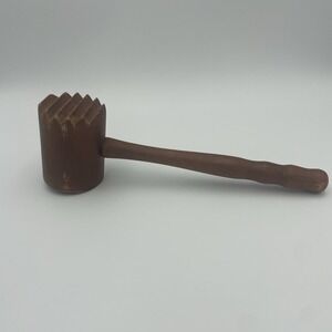 Vintage Wooden Kitchen Mallet Meat Tenderizer 10" Farmhouse Decor Primitive